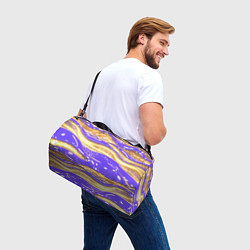 Сумки спортивные Фиолетово-золотая жидкая текстура, цвет: 3D-принт — фото 2