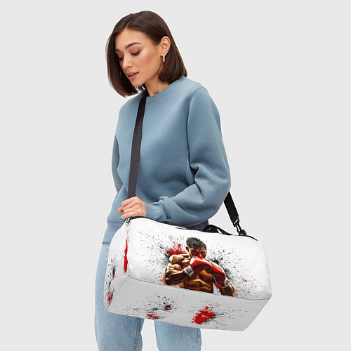 Спортивная сумка Тайский боксер на белом / 3D-принт – фото 4