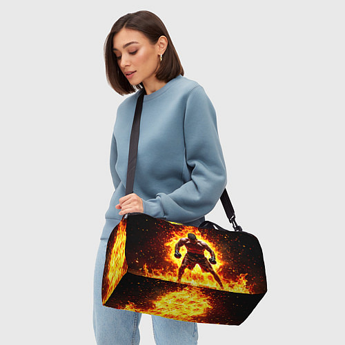 Спортивная сумка Боксер в огне / 3D-принт – фото 4