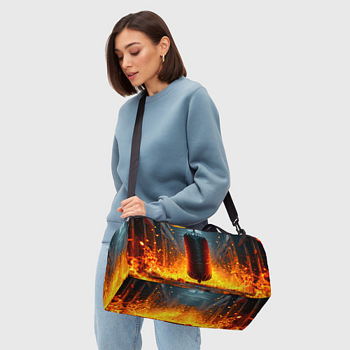 Спортивная сумка Боксерская груша в огне / 3D-принт – фото 4
