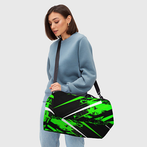 Спортивная сумка Color black and green / 3D-принт – фото 4