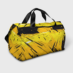 Сумки спортивные Желтая краска на черном фоне, цвет: 3D-принт