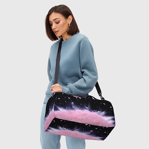 Спортивная сумка Розовая текстура с лепестками / 3D-принт – фото 4