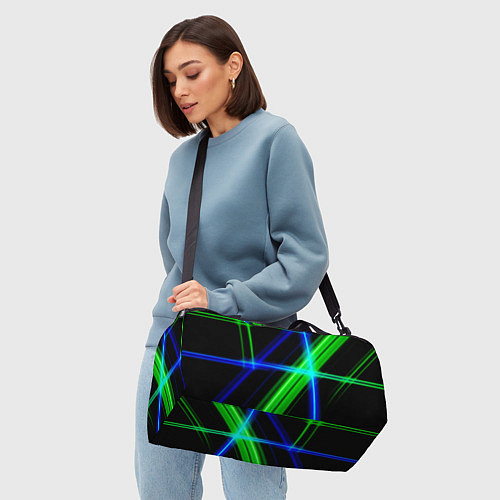 Спортивная сумка Color blue black green / 3D-принт – фото 4