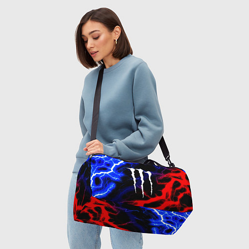 Спортивная сумка Monster energy молнии неон / 3D-принт – фото 4