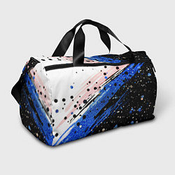 Сумки спортивные Черно-синяя краска на белом, цвет: 3D-принт