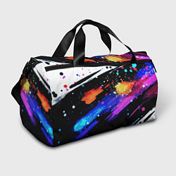 Спортивная сумка Разноцветные блестящие кляксы - текстура