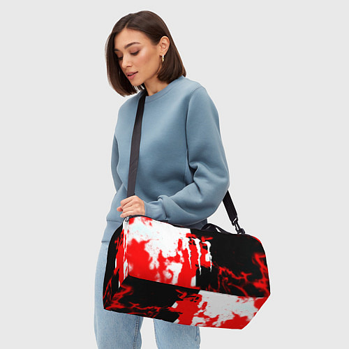 Спортивная сумка Monster energy огненная текстура / 3D-принт – фото 4