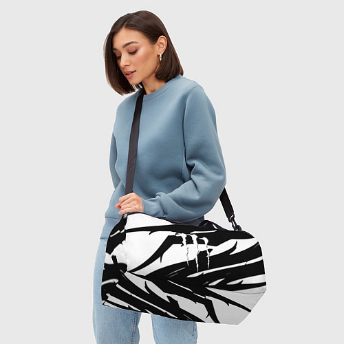 Спортивная сумка Monster energy чёрные штрихи / 3D-принт – фото 4