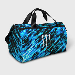 Спортивная сумка Monster energy штрихи голубых неоновых красок