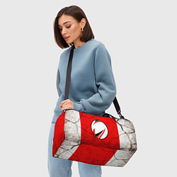 Сумки спортивные Красно-белый мяч для регби, цвет: 3D-принт — фото 2