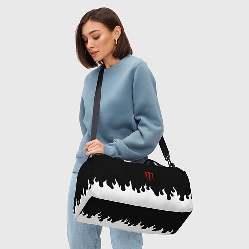 Спортивная сумка Monster energy red logo / 3D-принт – фото 4