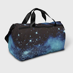 Сумки спортивные Синие блестки текстура на черном, цвет: 3D-принт