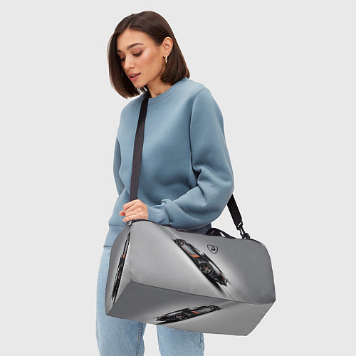 Спортивная сумка Lamborghini - racing car / 3D-принт – фото 4