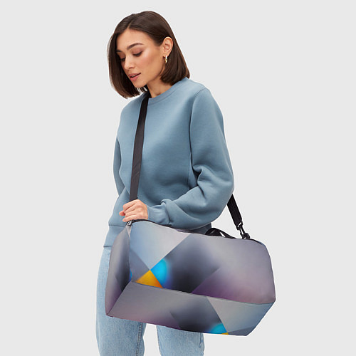 Спортивная сумка Color grey with stripes / 3D-принт – фото 4