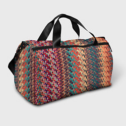 Сумки спортивные Красно-синий искажённые полосы узор, цвет: 3D-принт