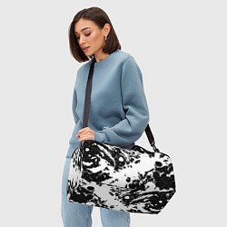 Сумки спортивные Белый с чёрной абстракцией, цвет: 3D-принт — фото 2