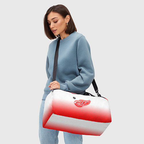 Спортивная сумка Детройт Ред Уингз - красно белый градиент / 3D-принт – фото 4