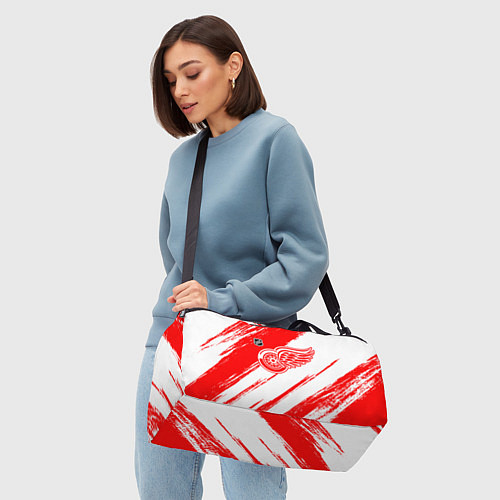Спортивная сумка Детройт Ред Уингз - брызги красок / 3D-принт – фото 4