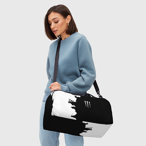 Спортивная сумка Monster energy краски белые / 3D-принт – фото 4