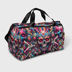 Спортивная сумка Art cyber skull - ai art fantasy