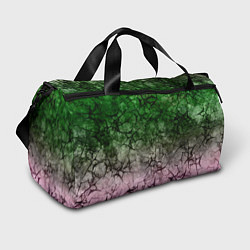 Спортивная сумка Абстракция - green pink gradient in black web