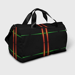 Спортивная сумка Neon green black red line