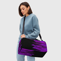 Сумки спортивные Color purple black stripes, цвет: 3D-принт — фото 2