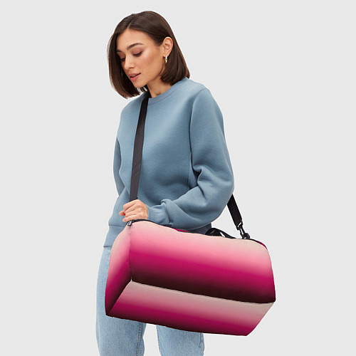 Спортивная сумка Градиент transcendent pink омбре / 3D-принт – фото 4
