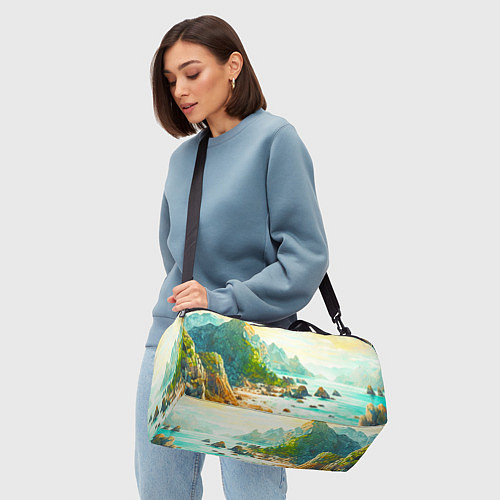 Спортивная сумка Художественный пейзаж море скалы / 3D-принт – фото 4