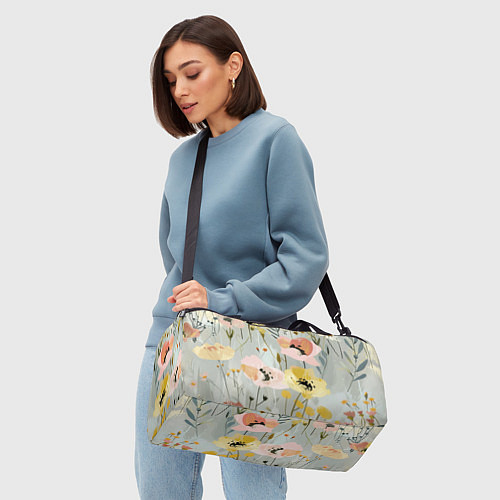 Спортивная сумка Цветы и цветочки / 3D-принт – фото 4