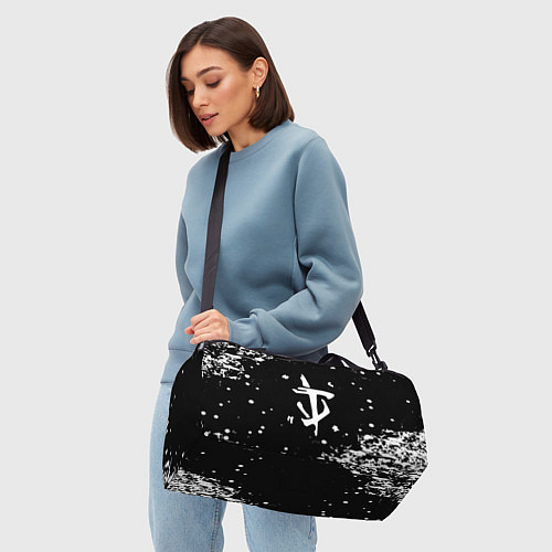 Спортивная сумка Doom белый всплеск красок / 3D-принт – фото 4