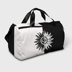 Спортивная сумка Солнце черно-белое