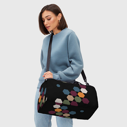 Спортивная сумка Honeycombs autumn colors / 3D-принт – фото 4