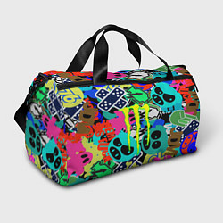 Сумки спортивные Monster energy стикеры, цвет: 3D-принт