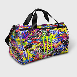 Сумки спортивные Monster energy бренды стикеры, цвет: 3D-принт