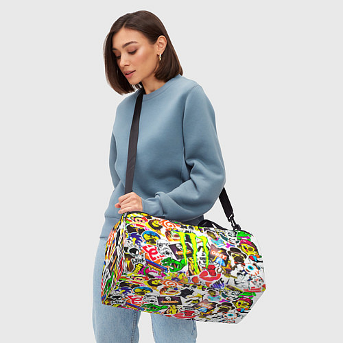 Спортивная сумка Monster energy стикеры бренды / 3D-принт – фото 4