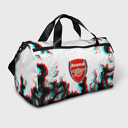 Сумки спортивные Arsenal огонь глитч, цвет: 3D-принт