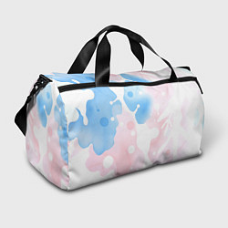Спортивная сумка Розовые и голубые акварельные пятна на белом, AI