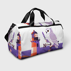 Сумки спортивные Сова на маяке, цвет: 3D-принт