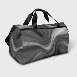 Сумки спортивные Серые волны абстракция однотонная, цвет: 3D-принт
