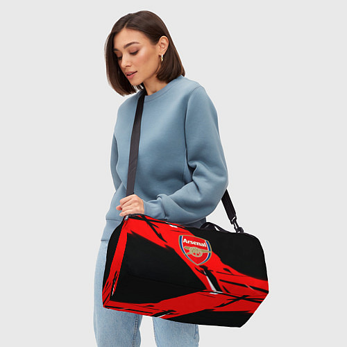Спортивная сумка Арсенал геометрия полосы краски / 3D-принт – фото 4