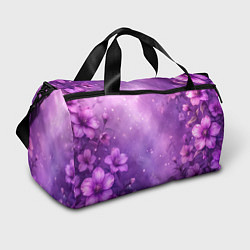Сумки спортивные Волшебные цветы в фиолетовой дымке, цвет: 3D-принт