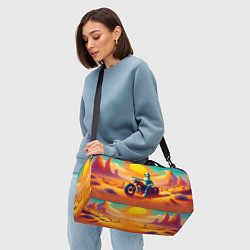 Сумки спортивные Робот Бендер на мотоцикле в пустыне, цвет: 3D-принт — фото 2
