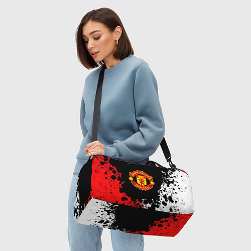 Спортивная сумка Манчестер Юнайтед краски абстрактные / 3D-принт – фото 4