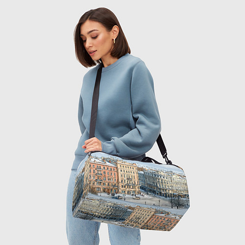 Спортивная сумка Зимняя улица Питера / 3D-принт – фото 4