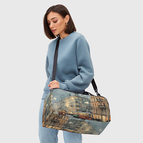 Спортивная сумка Трамваи в зимнем Санкт-Петербурге / 3D-принт – фото 4