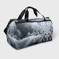 Спортивная сумка Снежинка на черно белое