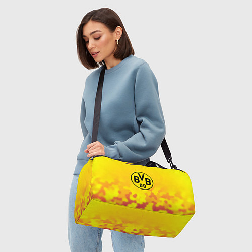 Спортивная сумка Borussia камуфляж желтый текстура / 3D-принт – фото 4