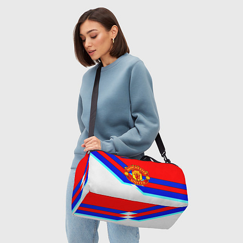 Спортивная сумка Манчестер Юнайтед полосы геометрия / 3D-принт – фото 4